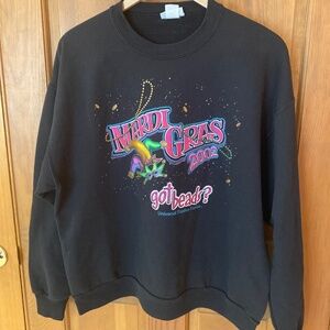 Vintage Universal Studio Mardi Gras 2002 Black Sweatshirt Unisex size Large